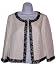 Talbots Textured Brocade Pattern Beaded Trim Jacket Ivory and Black (8 Misses)