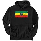 Sweatshirt Black  Ethiopia Vintage - Retro / Destroyed  Flag