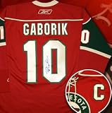 Marian Gaborik Signed Minnesota Wild Red Reebok Premiere Jersey
