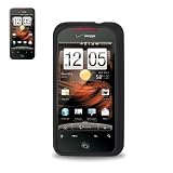 New Fashionable Perfect Fit Soft Silicon Gel Protector Skin Cover (Faceplate/Snap On) Rubber Cell Phone Case SCREEN PROTECTOR for HTC Droid Incredible 6300 Verizon - BLACK