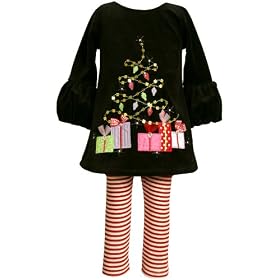 Bonnie Jean Girls 2-6x Holiday Motiff Legging Set