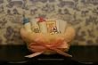 Dollhouse Miniature Pink Baby Basket Filled