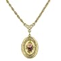 Vintage Collection Gold Tone Rose Motif Locket Necklace