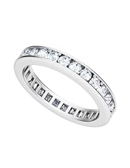 Platinum Channel Set Diamond Eternity Wedding Ring Ring (g-H Si, 1 Ct.), 6.5 by 