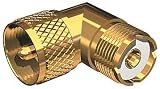 SHAKESPEARE RIGHT ANGLE PL259 TO SO239 ADAPTER GOLD PLATED MODEL # RA259239G