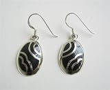 Striking Sterling Silver Inlay Black Onyx Sterling Silver 92.5 Earrings Gift Box (BRAND NEW)