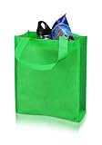 Eco Friendly Tote Lunch Gift Bags with Long Handles, Green