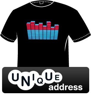 Equalizer v2 3D-Design ( Equalizer LED Leucht T-Shirt ), Größe:M