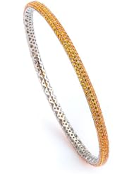 Sterling Silver & Cz Orange Bangle