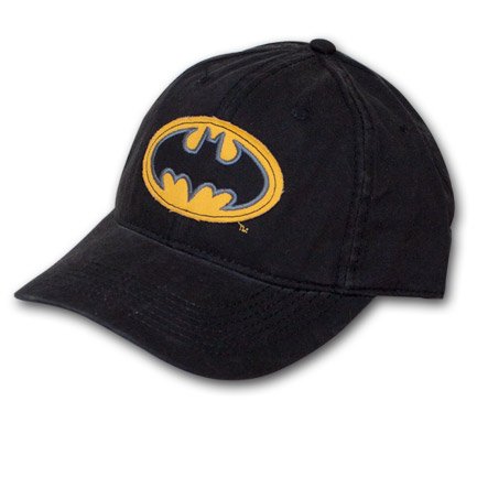  Batman Frayed Embroidered Logo Black Adjustable Cap