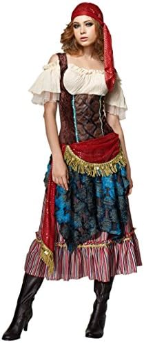 HGM Costume Women's Gypsy Beauty, Tan/Brown/Red/Gold/Blue, Small
