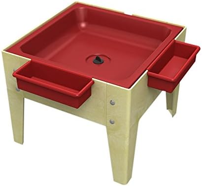 Childbrite 18" Sand and Water Activity Center Toddler-Mite 1 Red Drip Pan with Drain, Sandal Frame
