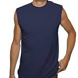 Men's Dri-Release Workout / Exercise Shirt by Sport Science - Sleeveless Cut Off - Navy - X-Large