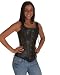Strap Gothic Black Leather Steel Boned Overbust Corset