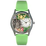Whimsical Watches Women's S0120010 Cat Nap Green Leather Watch
