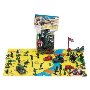 2 Inch Army Men Soldier Battle Set With Flag