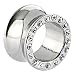 9/16" Surgical Steel Crystalline Jeweled Saddle Plug