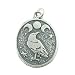Oval Raven Pendant with Triple Moon and Stars in Sterling Silver for Men or Women, #9022