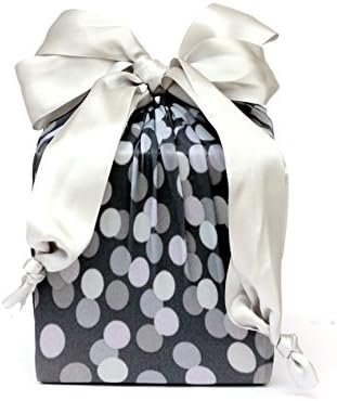 Eco Friendly + Reusable Stretchy Fabric Gift Wrap - Silver Bokeh (Small/Medium Combo Pack)