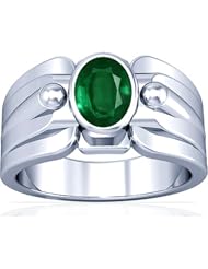 Platinum Oval Cut Emerald Solitaire Ring