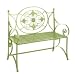 Decorative Scroll Accent Iron Garden Bench W/ Grill Seat - Lime Green