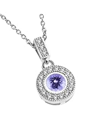 0.69 Ct Round Natural Blue Tanzanite 925 Sterling Silver Pendant