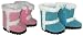 2 Pair of Ugg-Type boots. Pink and Turquoise. Fits 18