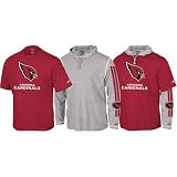 Arizona Cardinals Short Sleeve T-shirt and Long Sleeve Hoodie Tee 3-In-1 Combo