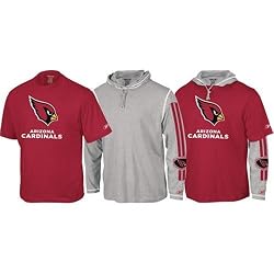 Arizona Cardinals Short Sleeve T-shirt and Long Sleeve Hoodie Tee 3-In-1 Combo