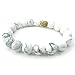 KONOV Howlite Turquoise Mens Womens Bracelet, Energy Bead, Buddha Mala, White Gold