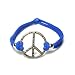 Stretch Fabric Bracelet with Silver Plated Peace Sign