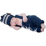 Pinbo&reg; Baby Boys Photography Prop Crochet Knitted Hat Pants