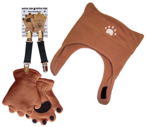 Children's Gloves, Mitten Clips, and Hat Set by BearHands
