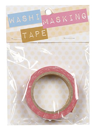 DARICE 1217-98 Washi Tape Roll, 5/8 by 315-Inch, Pink/White