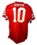 Troy Smith Autographed/Hand Signed Ohio State Red Throwback Jersey