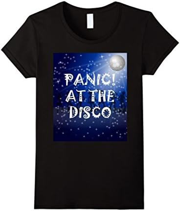 Women's Panic! At The  Shirt - Cool Panic Disco T-Shirt - Disco Ball Large Black