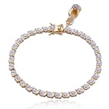 18kpl Genuine Diamond Accent Flip Flop Charm 7.25" Bracelet