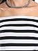 Choies Women's Monochrome Stripe Off Shoulder Half Sleeve Pencil Dress