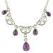 Silver Ladies Amethyst Celtic Style Necklet