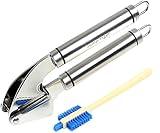 Jump Tiger Stainless Steel Garlic Press Garlic Mincer and Cleaning Brush Set