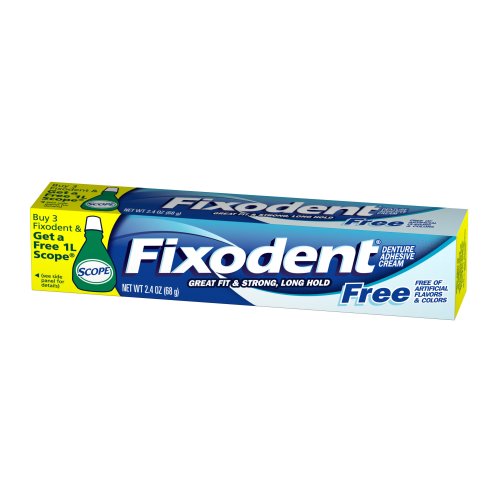 Best Price Fixodent Denture Adhesive Cream, Fixodent Free, 2.4-Ounce Tubes