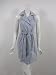 Drew womens blue seersucker striped sleeveless button up dress S