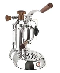 La Pavoni ESW-8 Stradavari 8-Cup Espresso Machine, Chrome with Wood Handles