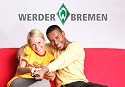 alenio 9898 - alenio Wandtattoo - SV Werder Bremen Logo mit Schriftzug, 60x20 cm