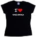 I Love Heart South Dakota Black Ladies T-Shirt