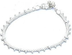 Valentine Gift for Girls Sterling Silver Jewelry Anklets Pair 10.25 inches