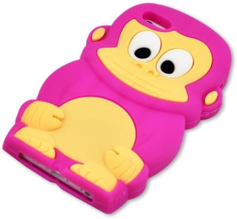 MyBa Hot Pink iphone 5C Lovely 3D Cartoon Animal Monkey Style Soft Silicone Cover Case Compatible For Apple iPhone 5C