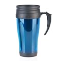 Thermobecher Isolierbecher Kaffeebecher Griff 0,4l blau
