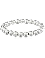 Sterling Silver 8mm Bead Stretch Bracelet, 7.5"