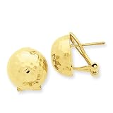 14k Hammered Omega Back Post Earrings